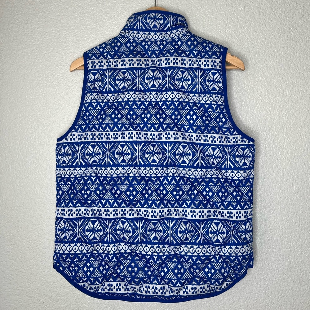 J Crew Fair Isle Quilted Down Vest, M - Picture 5 of 8